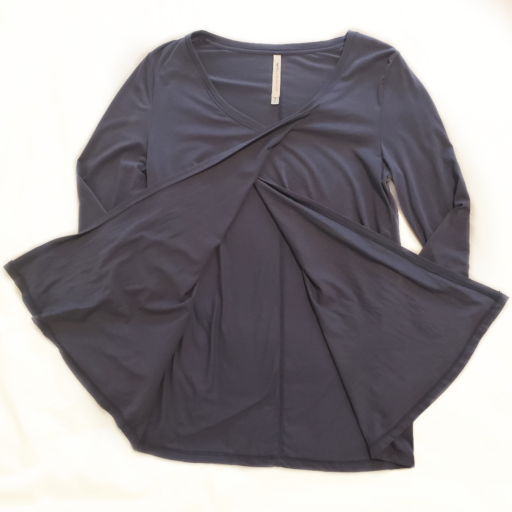 Aritzia Babaton The Group Mindy Overlap Top blue - Picture 5 of 7